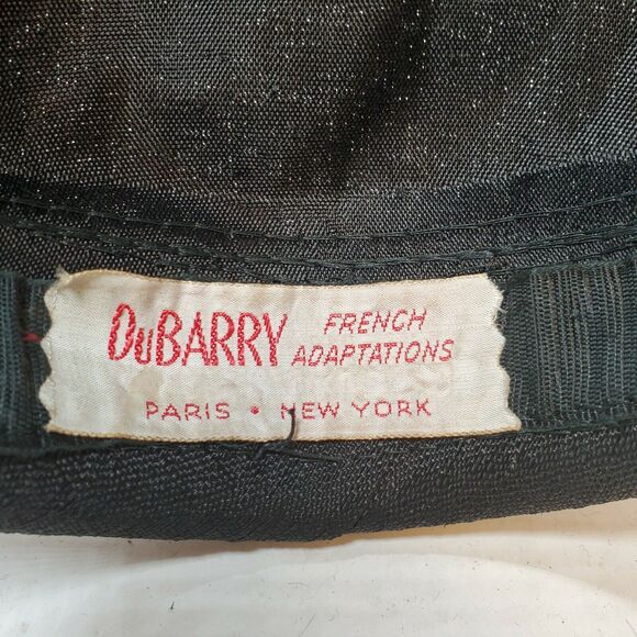 Vtg Juliette Cap DuBarry French Adaptations Ladies Black Hat Paris & New York - Picture 8 of 8